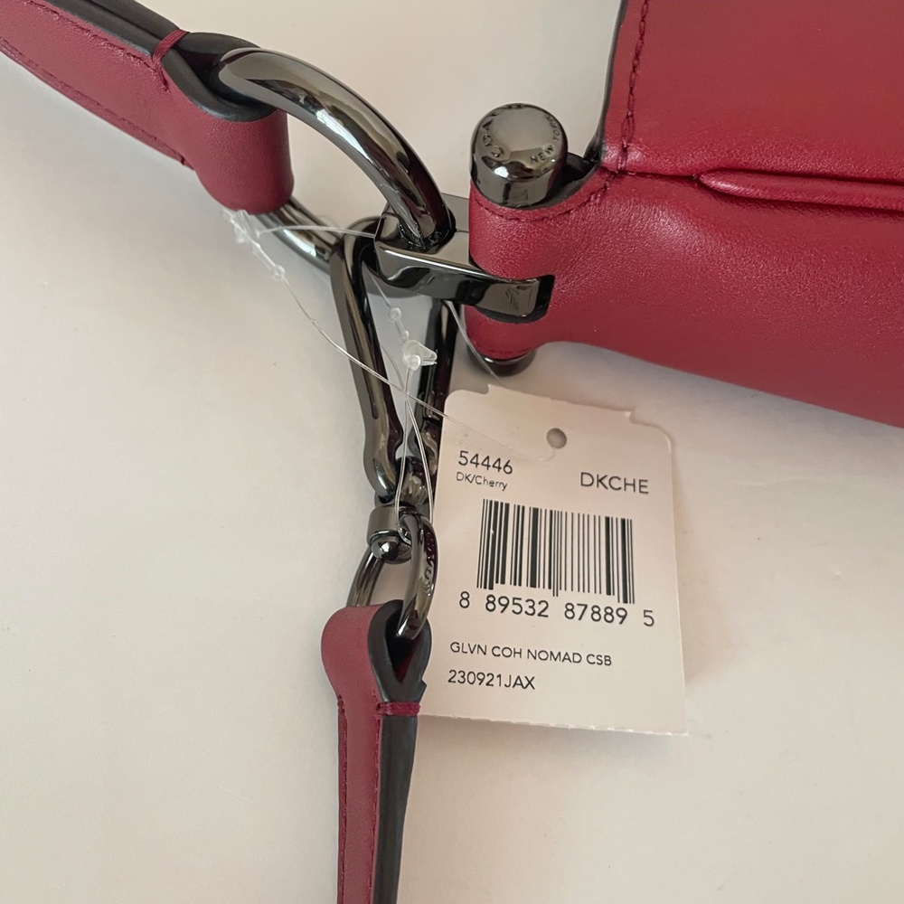 Coach Nomad Glovetanned Leather Lined Cherry Red 54446 Crossbody Bag - Picture 12 of 12